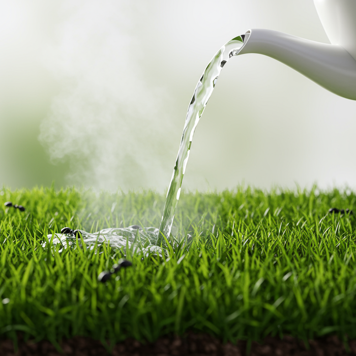 Combatti le formiche nel prato con l'acqua calda