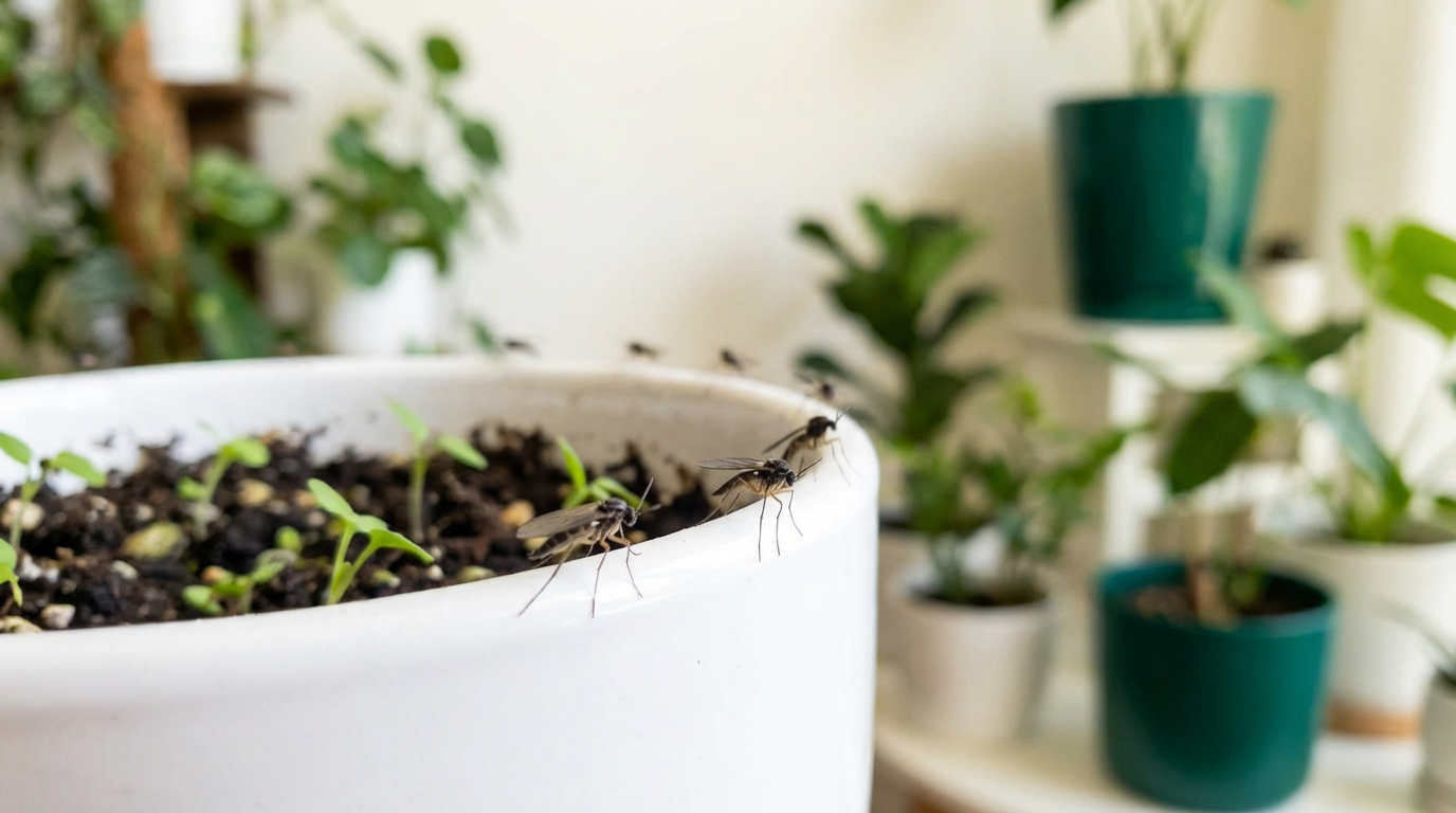 Larve di moscerino dei funghi