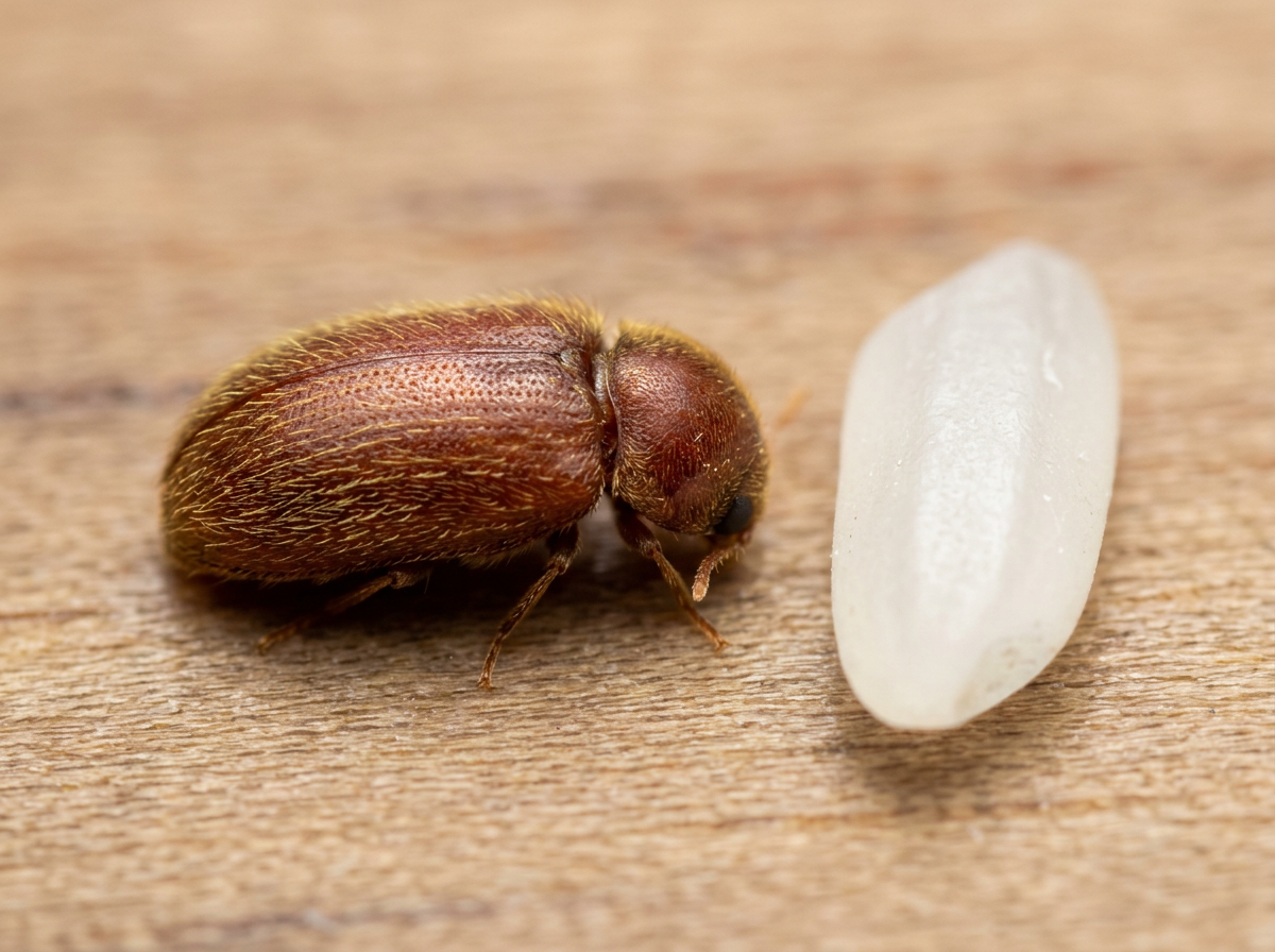 Dimensioni dello scarabeo del pane: quanto sono piccoli i parassiti?