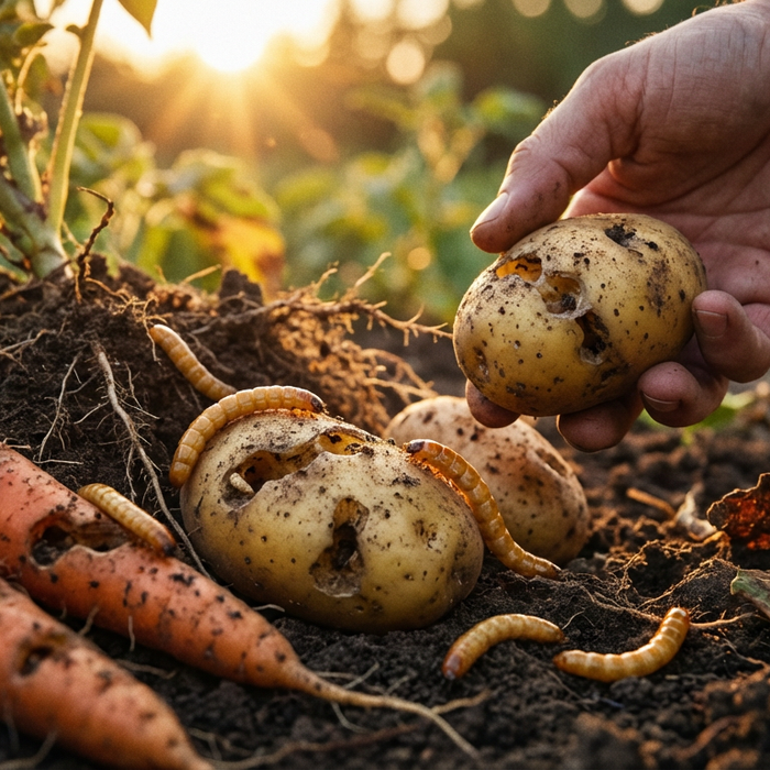 Immagini di Wireworm: come riconoscere il parassita e i suoi segni di alimentazione