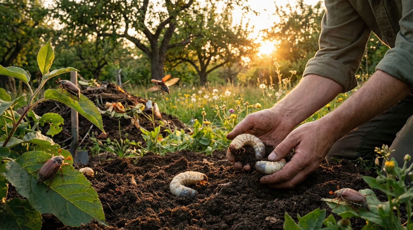 Grubs Cockchafer: tutto su rilevamento, ciclo di vita e controllo