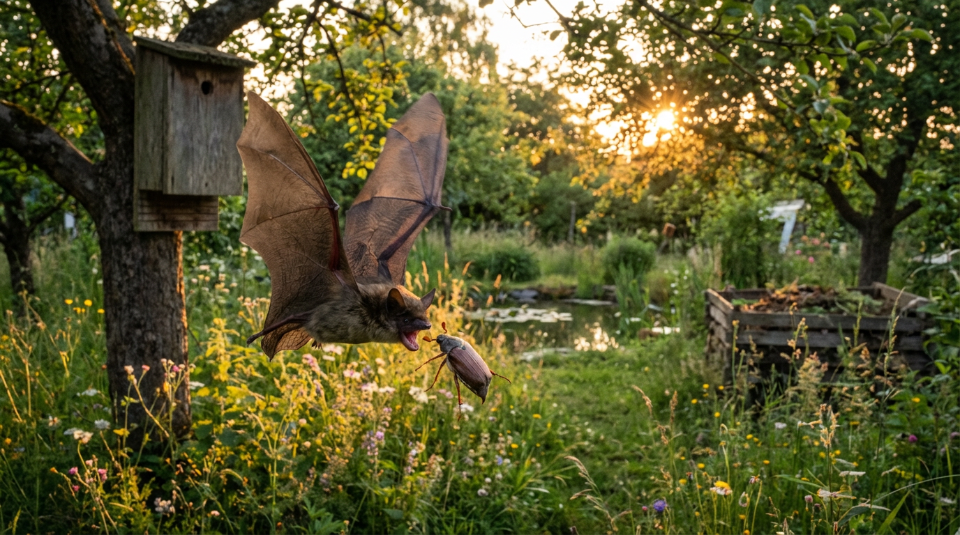 I pipistrelli mangiano gli scarafaggi di giugno? Controllo naturale dei parassiti in giardino