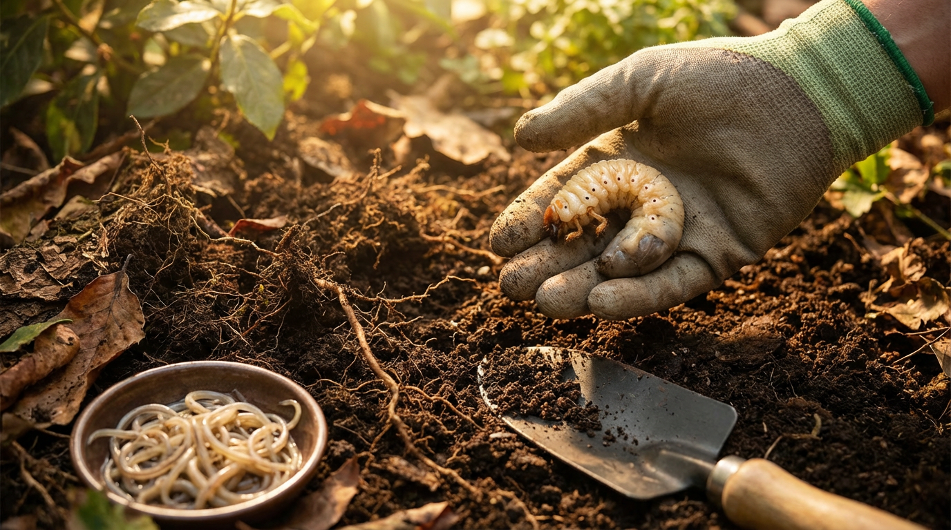 Larve del maggiolino: riconoscere, comprendere e combattere ecologicamente la larva