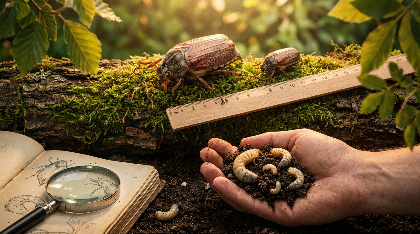 Dimensioni del maggiolino: tutto su dimensioni, larve e differenze tra le specie