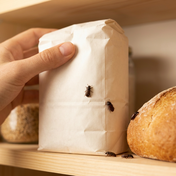 Differenza dello scarabeo del pane dello scarabeo della farina