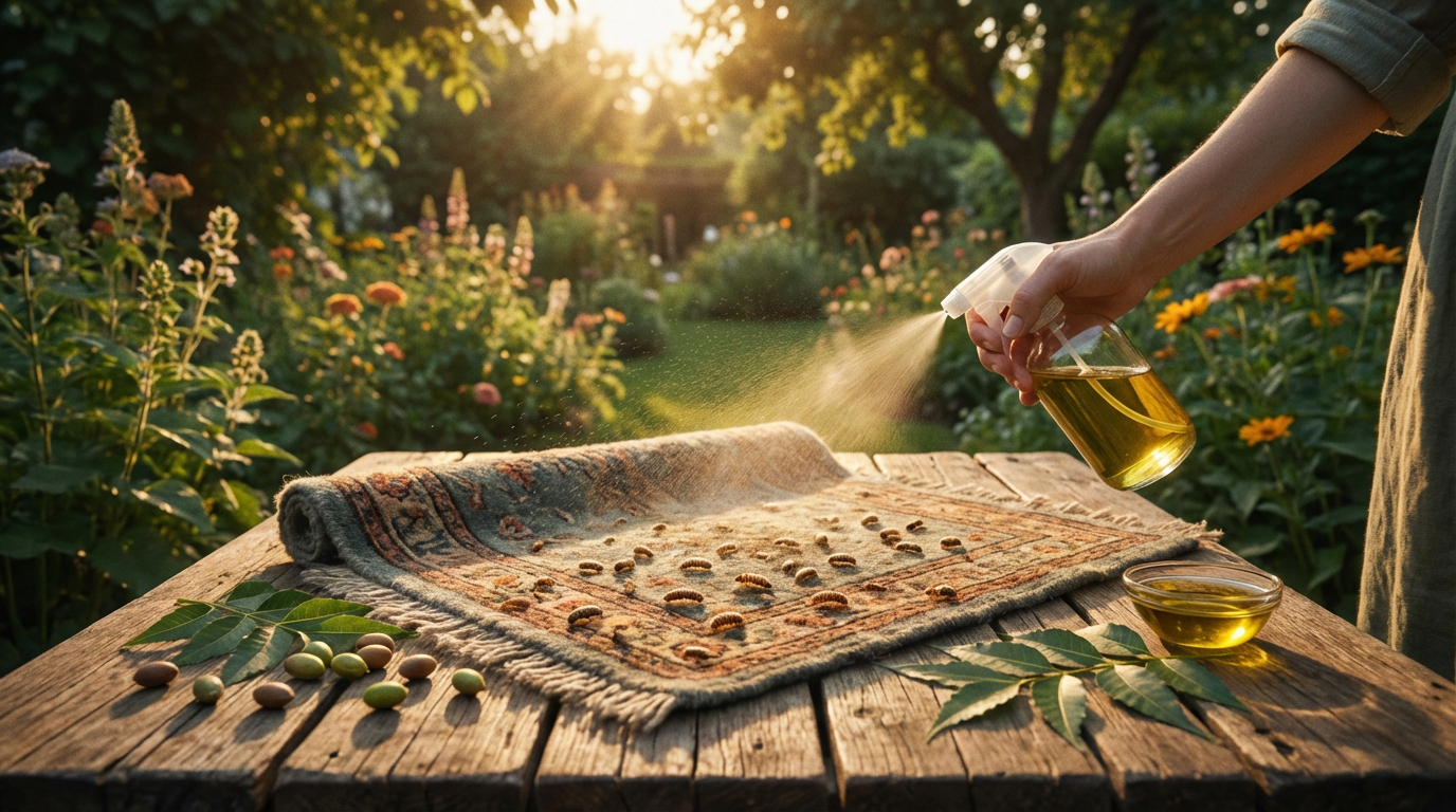 Olio di Neem contro i coleotteri dei tappeti: controllo naturale delle larve