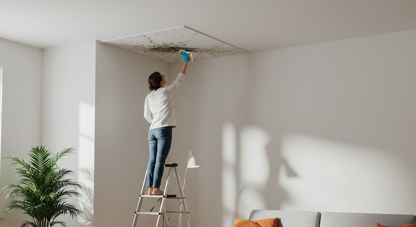 Schimmel an der Decke: Ursachen und Beseitigung