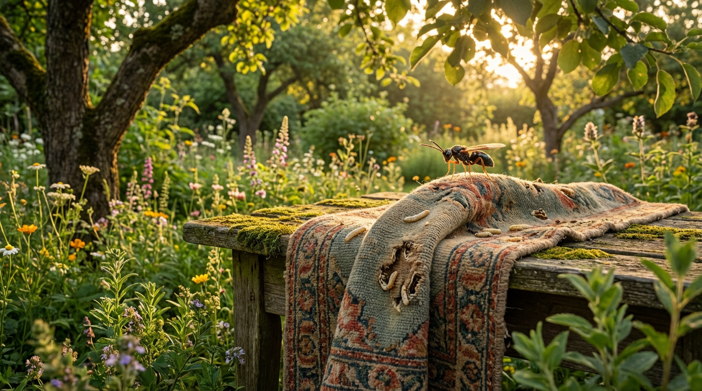 Vespe parassite contro le tarme dei tappeti: salvataggio biologico per tessuti pregiati