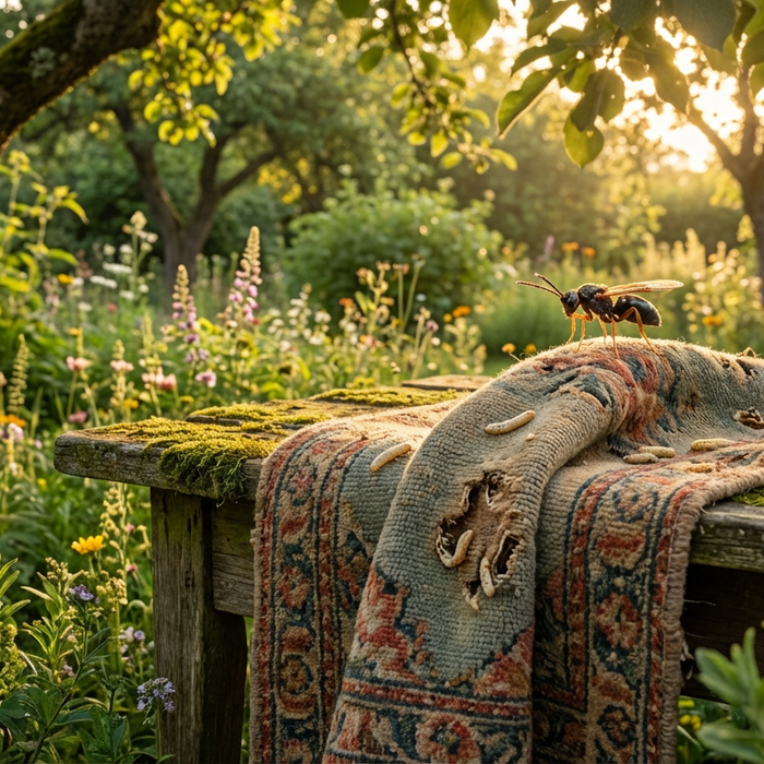 Vespe parassite contro le tarme dei tappeti: salvataggio biologico per tessuti pregiati