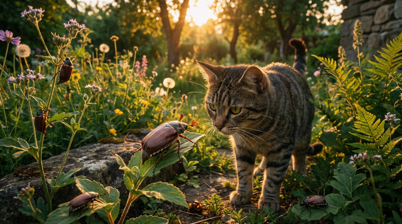 Gli scarabei di giugno sono velenosi per i gatti? Tutto su pericoli e protezione