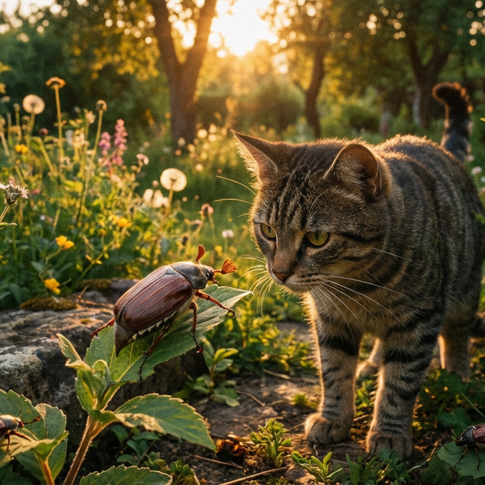 Gli scarabei di giugno sono velenosi per i gatti? Tutto su pericoli e protezione