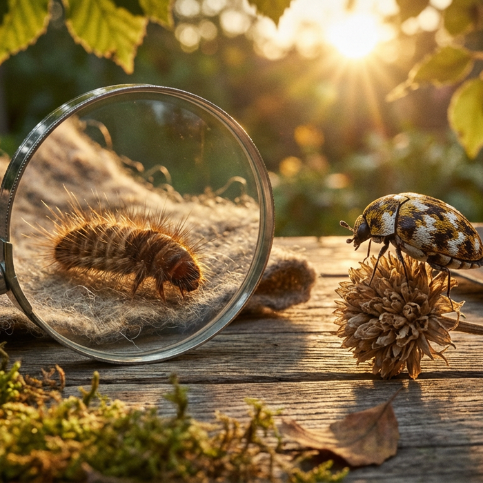 Identificare i coleotteri dei tappeti: riconoscere caratteristiche, larve e combatterli efficacemente