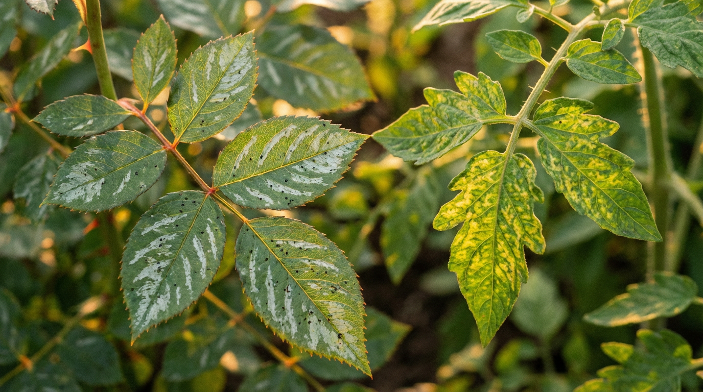 Riconoscere i danni da tripidi: lucentezza argentata, macchie fecali e sintomi del virus