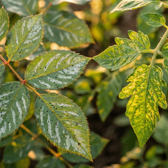 Riconoscere i danni da tripidi: lucentezza argentata, macchie fecali e sintomi del virus