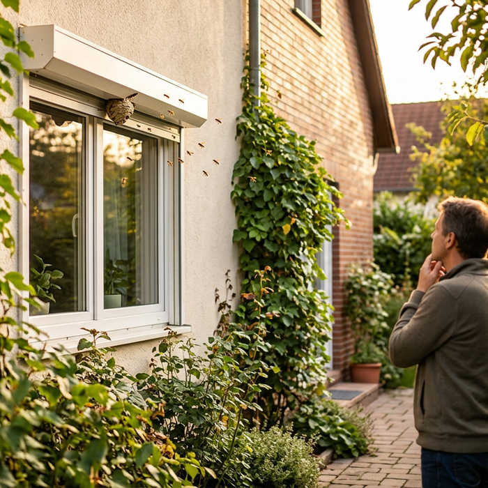 Wespen in der Hauswand oder im Rollladenkasten: Was tun und was ist erlaubt?