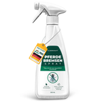Spray per freni Silberkraft in un flacone spray bianco con un'etichetta verde che mostra il simbolo di un cavallo e la scritta "spray per freni".