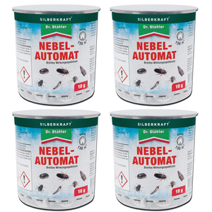 Silberkraft Nebelautomat 4x10g Fogger zur Bekämpfung von Insekten und Ungeziefer in größeren Innenräumen