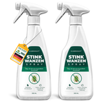 Viste multiple del flacone spray per insetti puzzolenti Silberkraft per mostrare il prodotto da diverse prospettive.