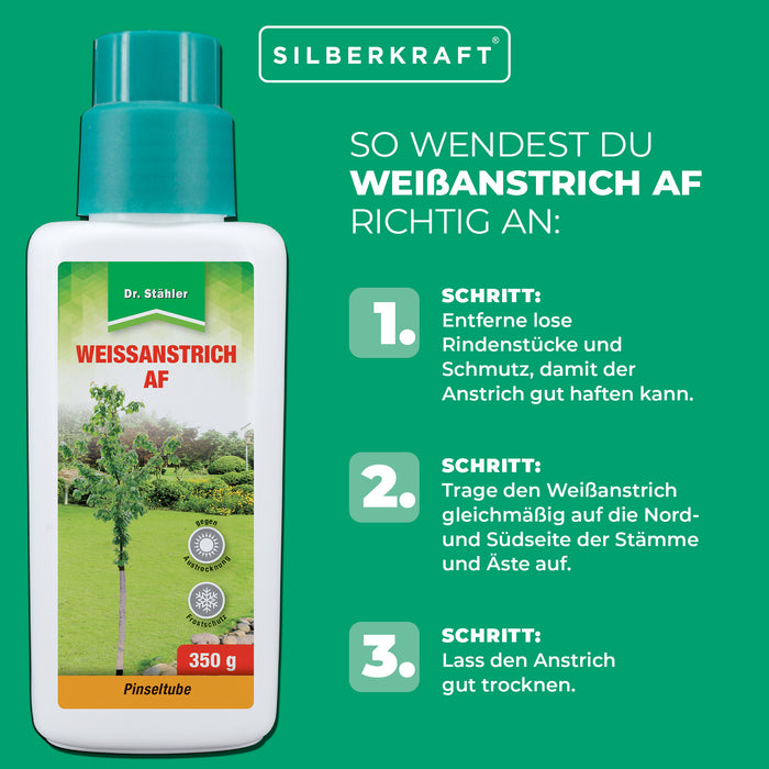 Vernice bianca AF: protezione efficace contro i danni dovuti al gelo e al calore per alberi e cespugli