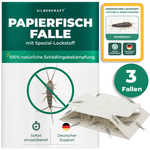 Set da 3 - Trappola per pesci di carta Silberkraft con attrattivo speciale integrato per combattere i pesci di carta in casa