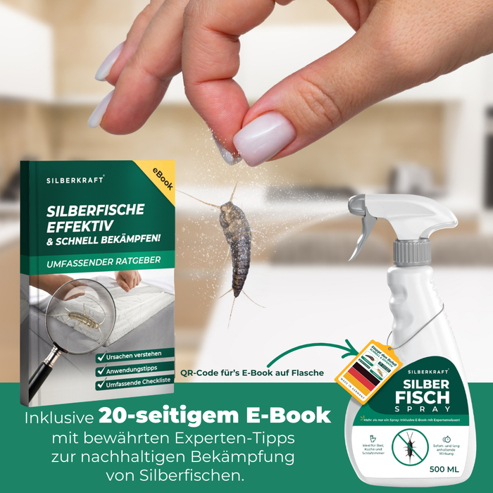 Spray anti-pesciolini d'argento 500 ml incl. E-Book