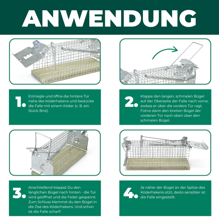 Trappola viva per topi in filo metallico - trappola per topi - alternativa adatta agli animali alle trappole a scatto e alle esche avvelenate