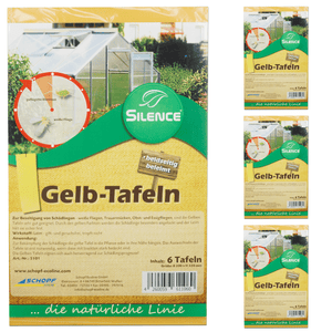 Silence Gelbtafeln: Effektive Lösung gegen weiße Fliegen, Trauermücken, Obst- und Essigfliegen - Silberkraft