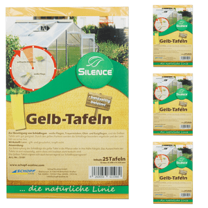 Silence Gelbtafeln (groß): Optimales Monitoring gegen weiße Fliegen, Trauermücken und Blattläuse - Silberkraft