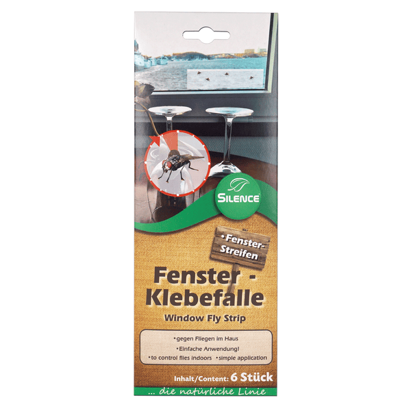 Trappola adesiva per finestre Silence: efficace trappola per mosche per finestre dall'aspetto trasparente - Silberkraft