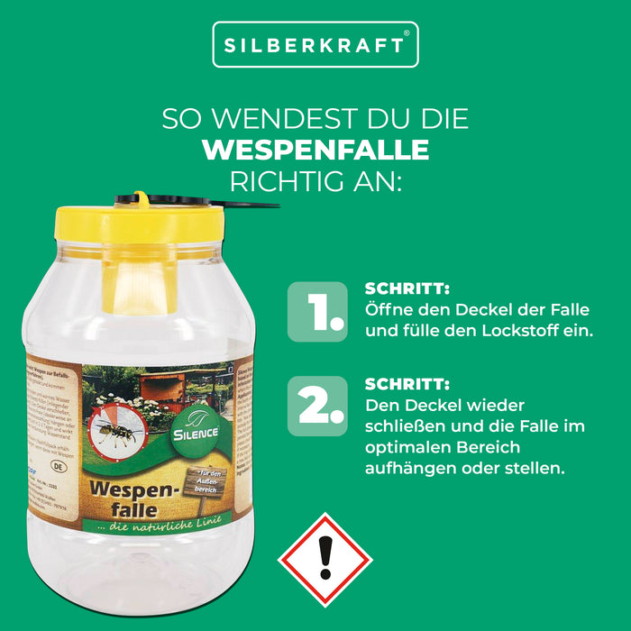 Trappola per vespe Silence: profumo attrattivo pronto all'uso per una protezione ottimale delle vespe