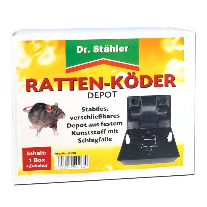 Efficace deposito di esche per topi con trappola a scatto per aree interne ed esterne