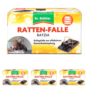 Rattenfalle Ratzia: Schlagfalle zur effektiven Rattenbekämpfung im Innen- und Außenbereich - Silberkraft