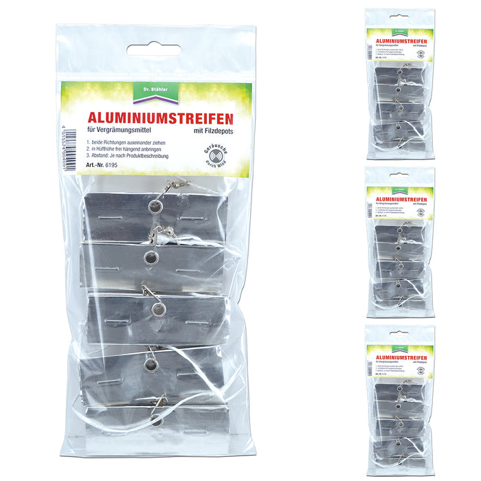 Strisce di alluminio Ferox-Protect con depositi di feltro - come materiale di supporto per lo spray repellente per cinghiali - Silberkraft