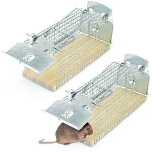Lebendfalle für Mäuse aus Draht - Mäusefalle - tierfreundliche Alternative zu Schlagfallen und Giftköder - Silberkraft