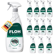 Zwölf Flaschen Floh Spray – Vorratspack