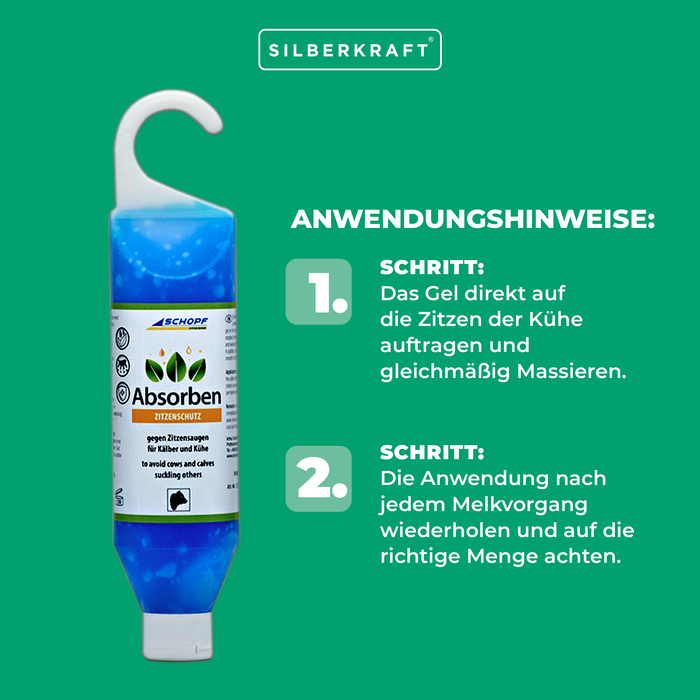 Absorben: gel per la cura della mammella contro la suzione dal capezzolo per vitelli e mucche