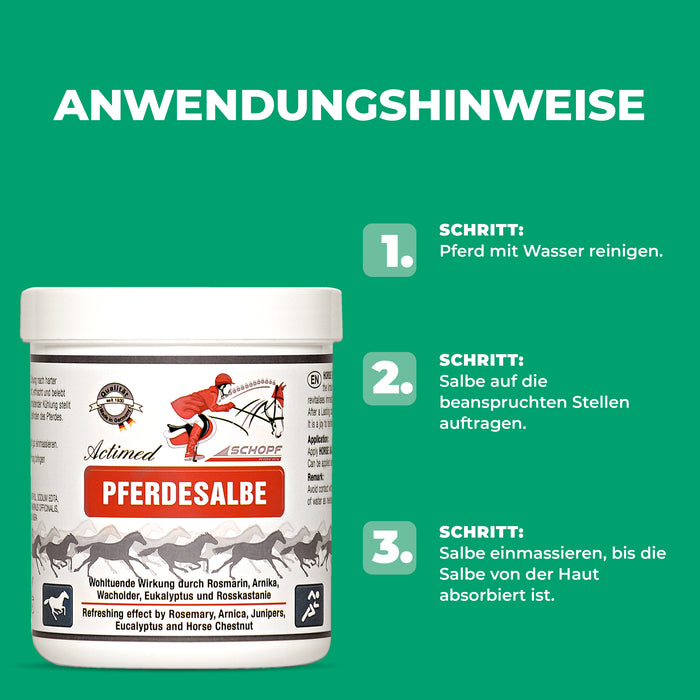 Unguento per cavalli attivato con arnica: cura rinfrescante per i muscoli del cavallo stressati