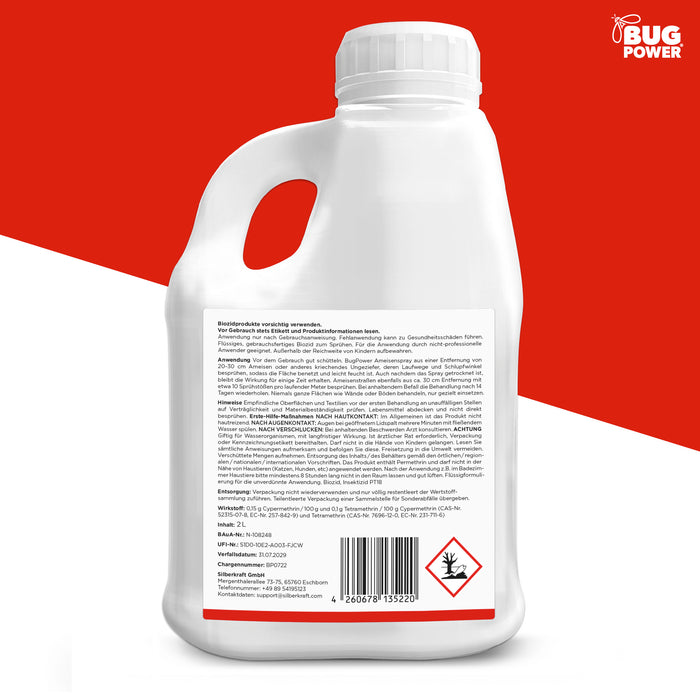 BugPower Spray per formiche - efficace contro le formiche