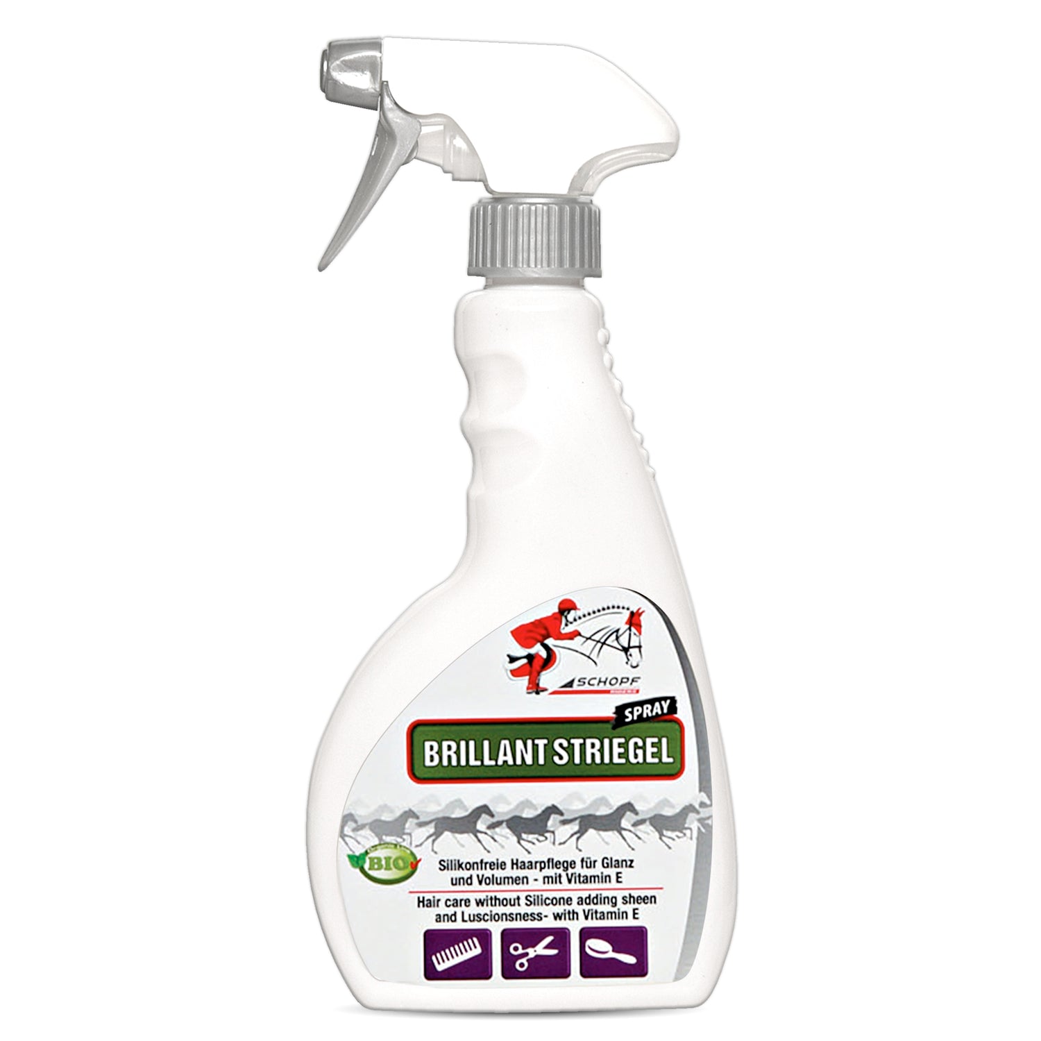 Spray per coda e criniera Brillante per un pelo di cavallo lucente