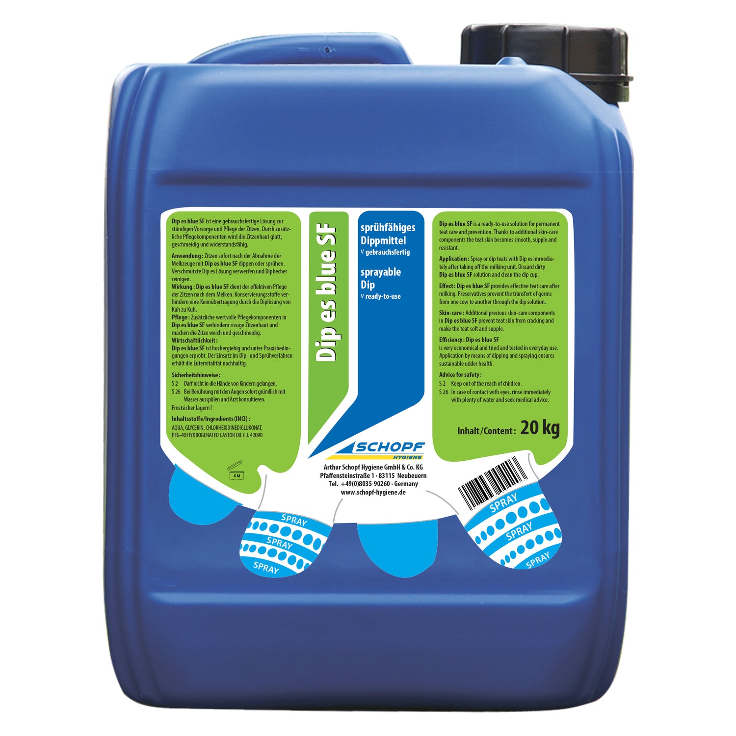 Dip es blue SF: immersione spray per la cura delle tettarelle resistenti