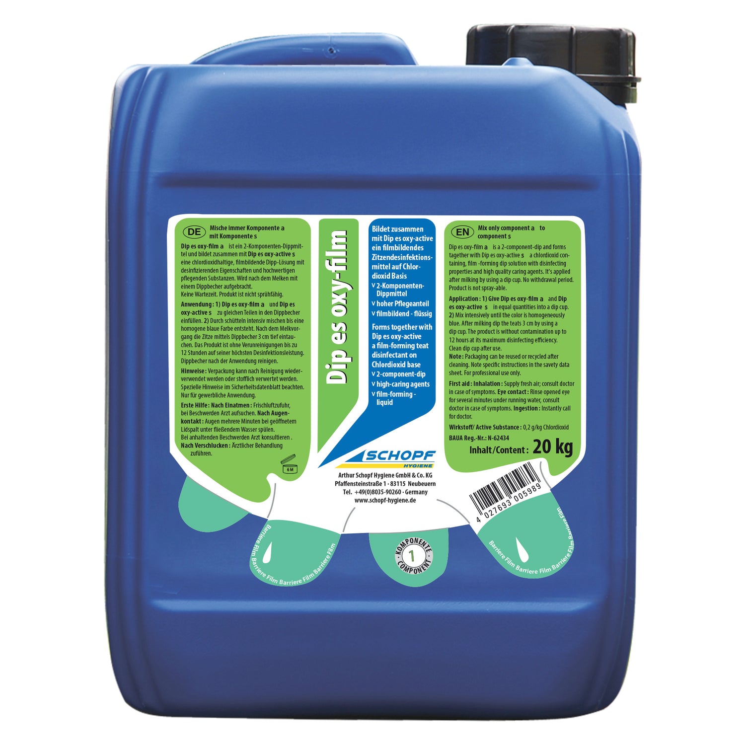 Dip es oxy-film: agente di immersione bicomponente altamente efficace per la cura ottimale della mammella