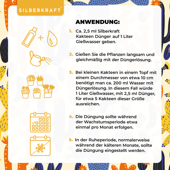 Fertilizzante per cactus - Fertilizzante liquido minerale NPK con azoto - Fertilizzante per cactus e succulente - Fertilizzazione dei cactus