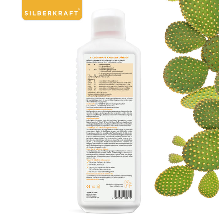 Fertilizzante per cactus - Fertilizzante liquido minerale NPK con azoto - Fertilizzante per cactus e succulente - Fertilizzazione dei cactus