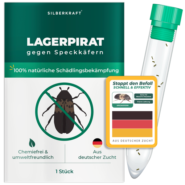 Lagerpirat contro i coleotteri del bacon, i coleotteri dei tappeti e i parassiti dello stoccaggio Lagerpiranten - Silberkraft