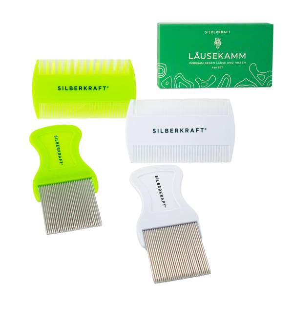 Set di 4 pettini per pidocchi - Silberkraft