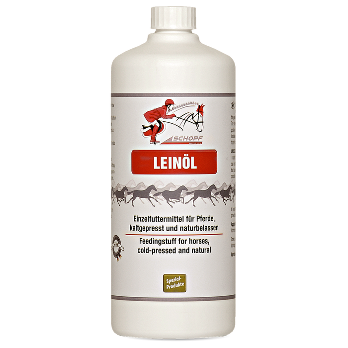 Olio di semi di lino naturale per cavalli: integratore di omega-3 di alta qualità per un pelo lucido e una digestione ottimale