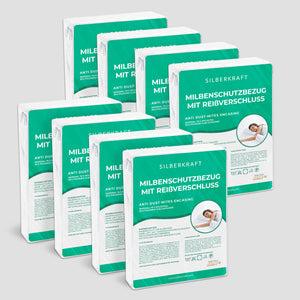 Anti-Milben-Bezug - Matratzenvollschutz mit Reissverschluss - Silberkraft