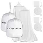 Confezione doppia di zanzariere con ganci adesivi - Due zanzariere bianche con kit di montaggio, ideali per la casa, il viaggio e il campeggio. Protegge in modo affidabile da zanzare e insetti.