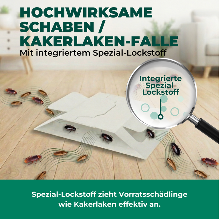 Schaben und Kakerlaken in Klebefalle – effektive Schädlingskontrolle bei starkem Befall