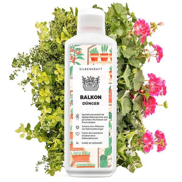Concime per balconi - Concime liquido minerale NPK con azoto - Concime per piante in vaso - Concimazione piante da balcone - Concime a lungo termine - Silberkraft